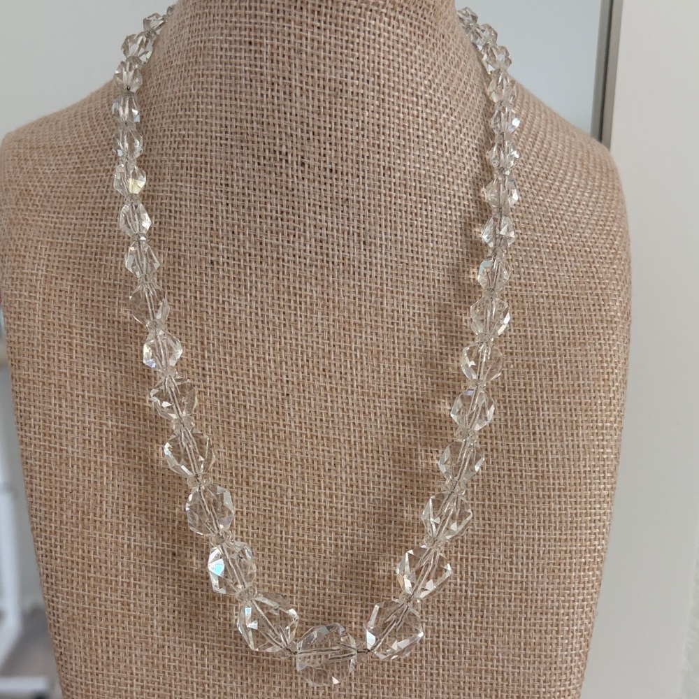 Vintage Multi faceted Crystal Beaded Necklace - Elegant Women's Jewelry